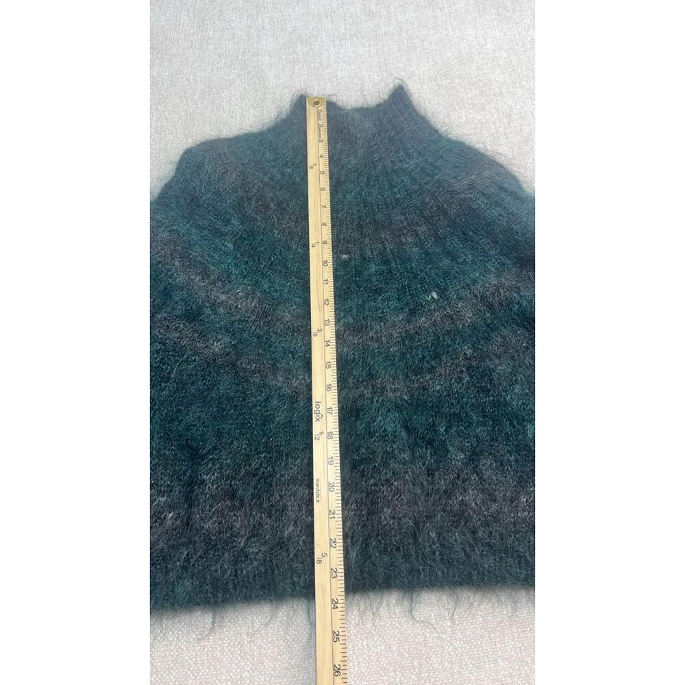 Paul & Duffier Mohair Wool Sweater S/M Fuzzy Dark Green Oversized Pullover - Picture 5 of 7